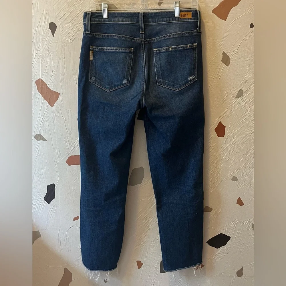 Paige Hoxton Straight Ankle Jeans in Indigo Cream size 28 - Picture 10 of 15